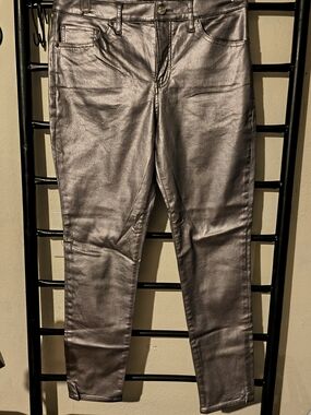 Express Metallic Silver Women's Skinny Jeans